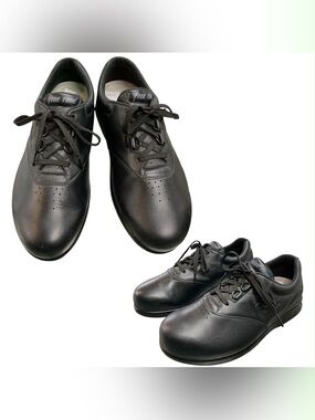 SAS Black Lace-Up Athletic Comfort Shoes S8